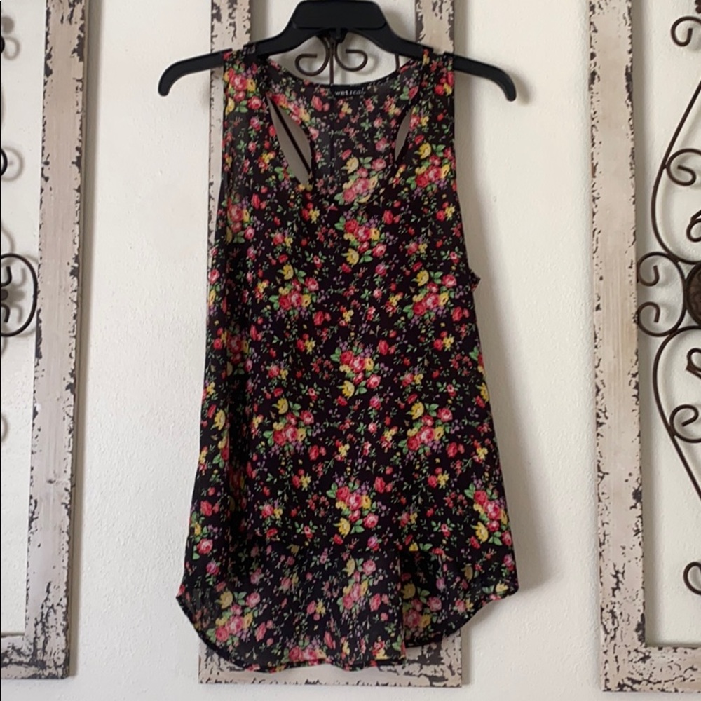 Floral, sheer, tank